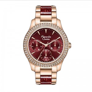 Alexandre Christie AC 2932 Full Rosegold Doulbe Red New BFBRGRERE